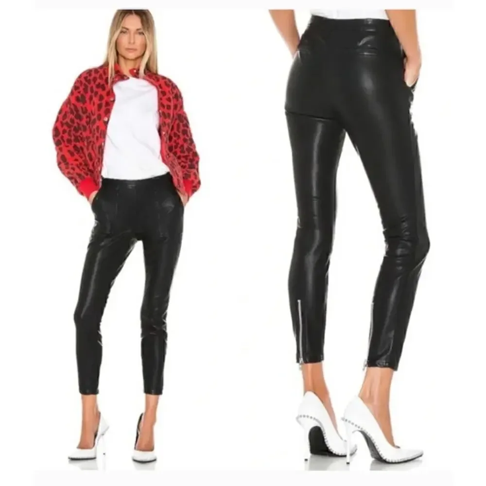 Blank NYC The Bond Vegan Leather Skinny Pants Mid Rise Carbon Black NWT Size 26
